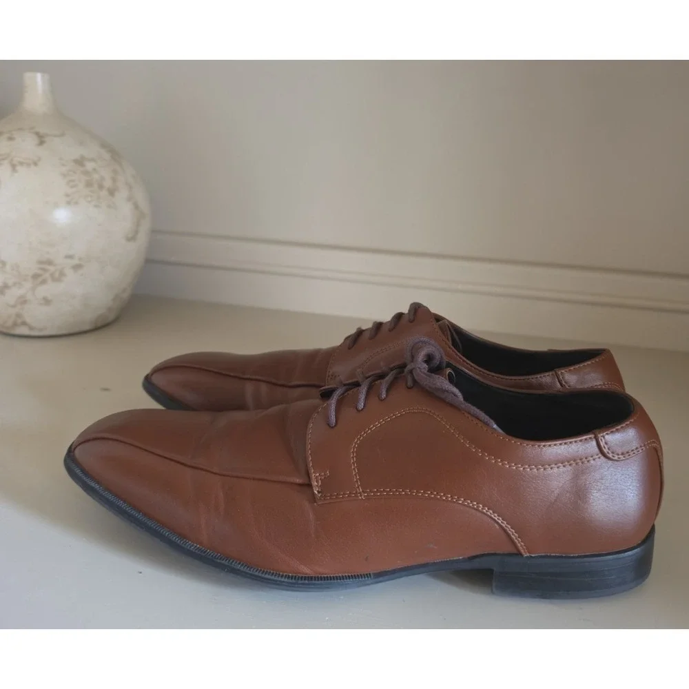 Alfani Seth Men's Brown Lace Up Dress Shoes Size 10.5M Casual Oxford